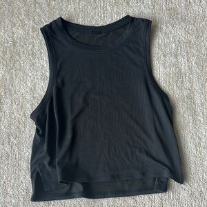 Lululemon Athletica Black Muscle Tee Crop Top